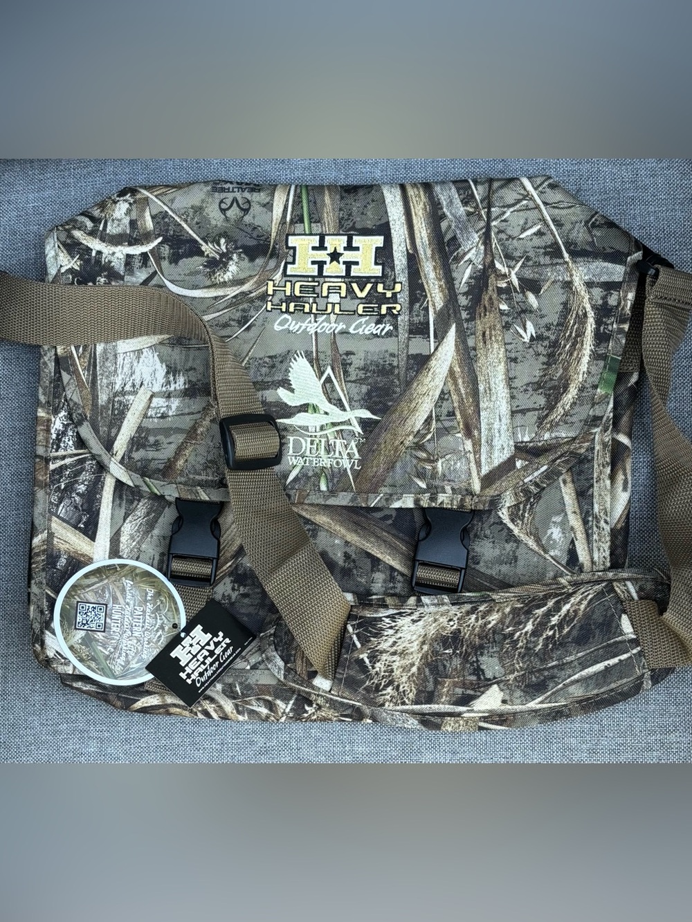 NWT Delta Waterfowl Realtree Camo Messenger Bag - Brown/Green